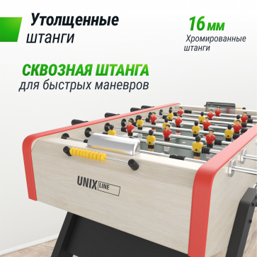 Игровой стол UNIX Line Футбол - Кикер (140х70см) Light Wood - 5